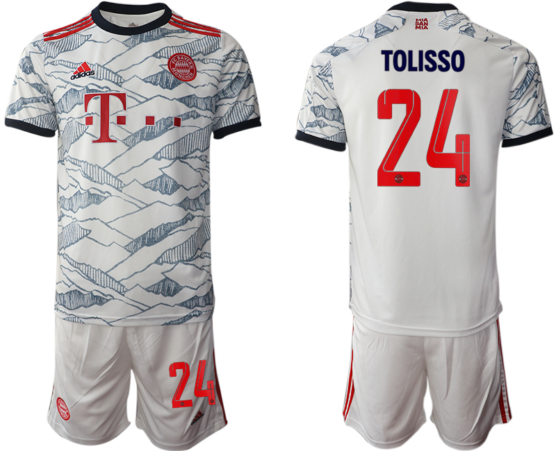 Men 2021-2022 Club Bayern Munich away white #24 Soccer Jersey